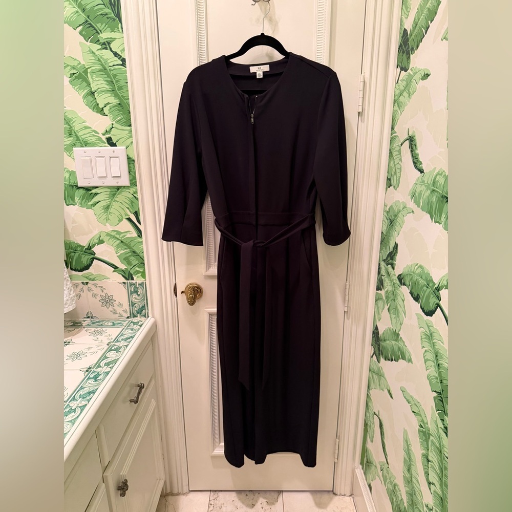 H by Halston Wide Leg Black Jumpsuit Size L